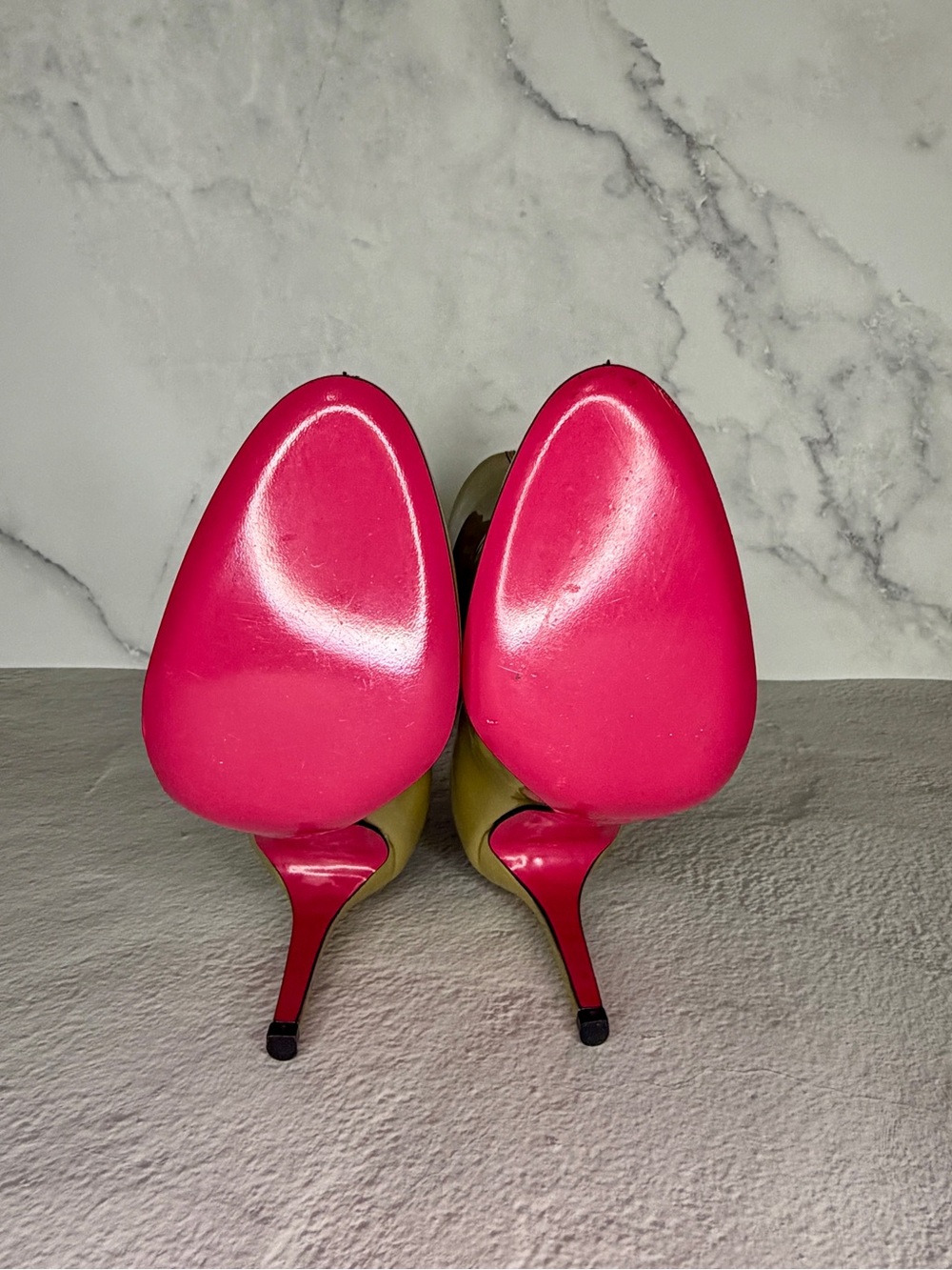 Dolce & Gabbana Olive Green Leather Ankle Boots Pink Sole EU 36 | Full Inclusion - Picture 9 of 10